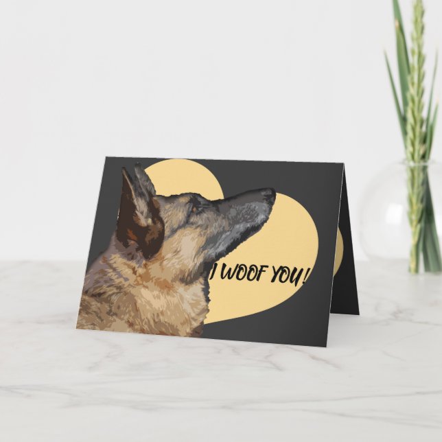 Tarjeta de El día de San Valentín de Pastor Alemán (Anverso)