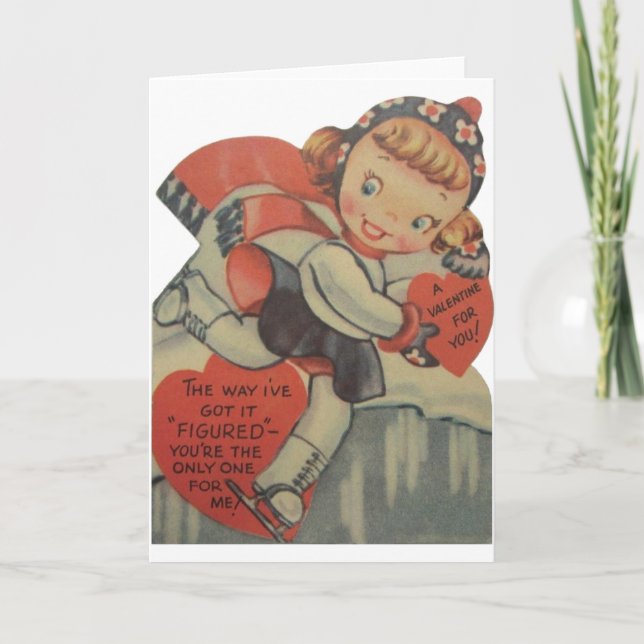 Tarjeta de El día de San Valentín de patinaje artí (Anverso)