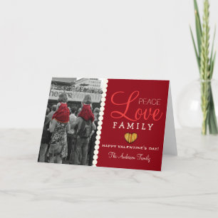 Tarjeta de El día de San Valentín de Peace Love Fa