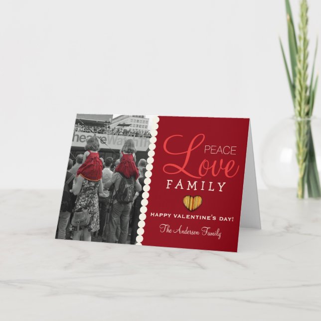 Tarjeta de El día de San Valentín de Peace Love Fa (Anverso)