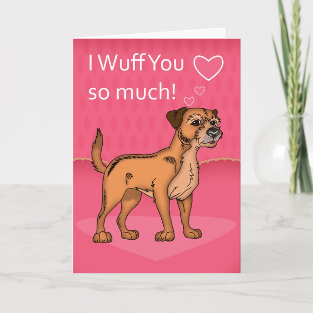 Tarjeta de El día de San Valentín de perro del ter (Anverso)