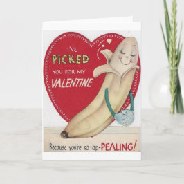 Tarjeta de El día de San Valentín de plátanos de é
