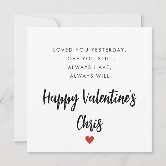 Tarjeta de El día de San Valentín de poesía especi (Anverso)