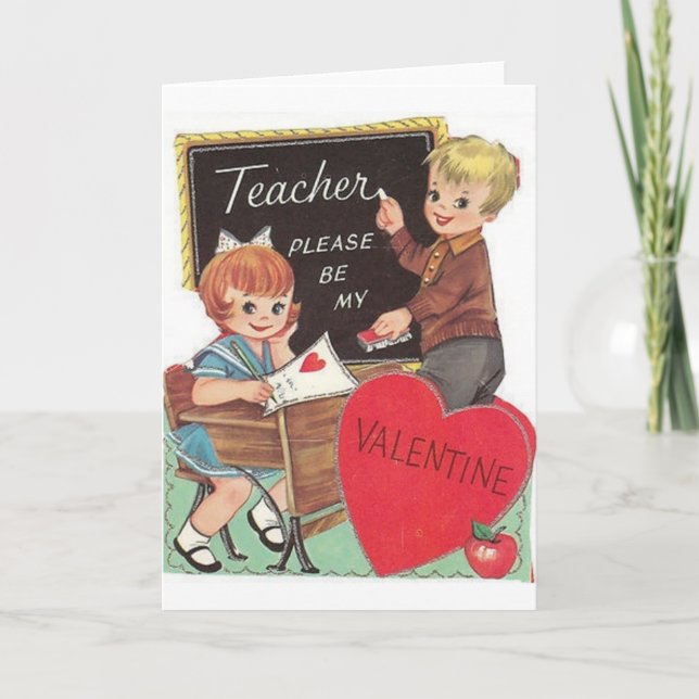 Tarjeta de El día de San Valentín de profesor de é (Anverso)