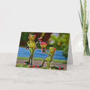 Tarjeta de El día de San Valentín de rana cuta