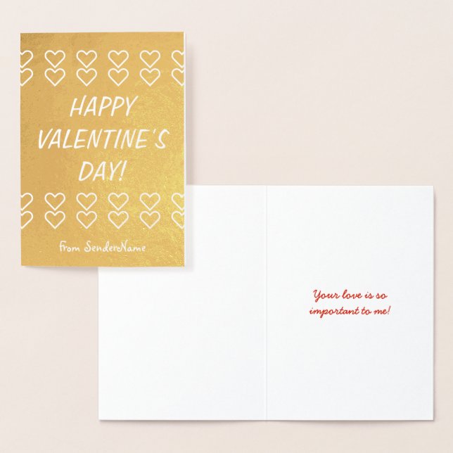 Tarjeta de El día de San Valentín de Relieve metal (Demostración)