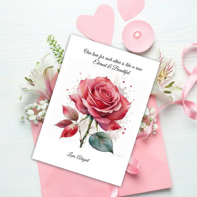 Tarjeta de El día de San Valentín de rosa rojo par (Subido por el creador)