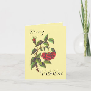 Tarjeta de El día de San Valentín de rosa rojo sal