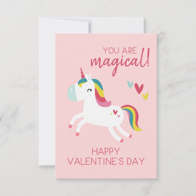 Tarjeta de El día de San Valentín de Unicorn (Anverso)