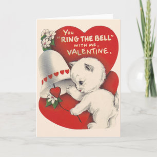 Tarjeta de El día de San Valentín de Vintage Cat V