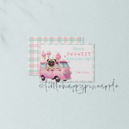 Tarjeta de el día de San Valentín dulce Pug