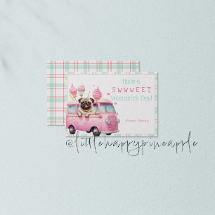 Tarjeta de el día de San Valentín dulce Pug