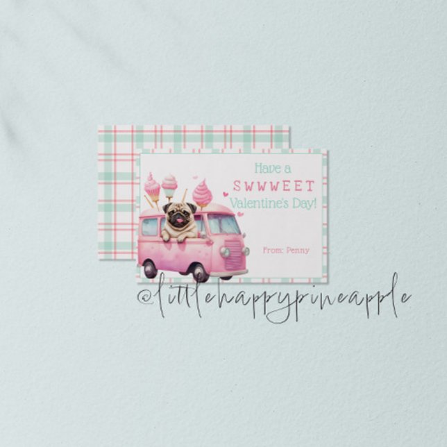 Tarjeta de el día de San Valentín dulce Pug (Subido por el creador)