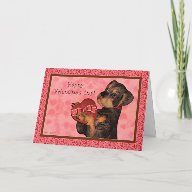 Tarjeta de El día de San Valentín en blanco Rottwe (Anverso)