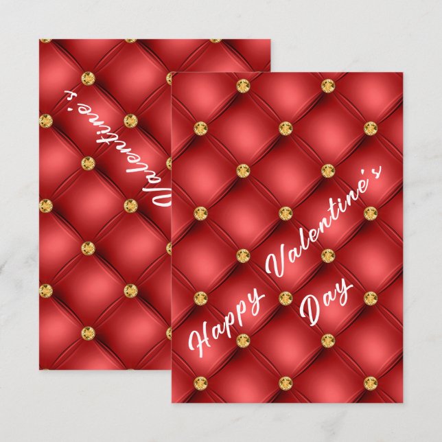 Tarjeta de El día de San Valentín Gemstone Red Gol (Anverso / Reverso)