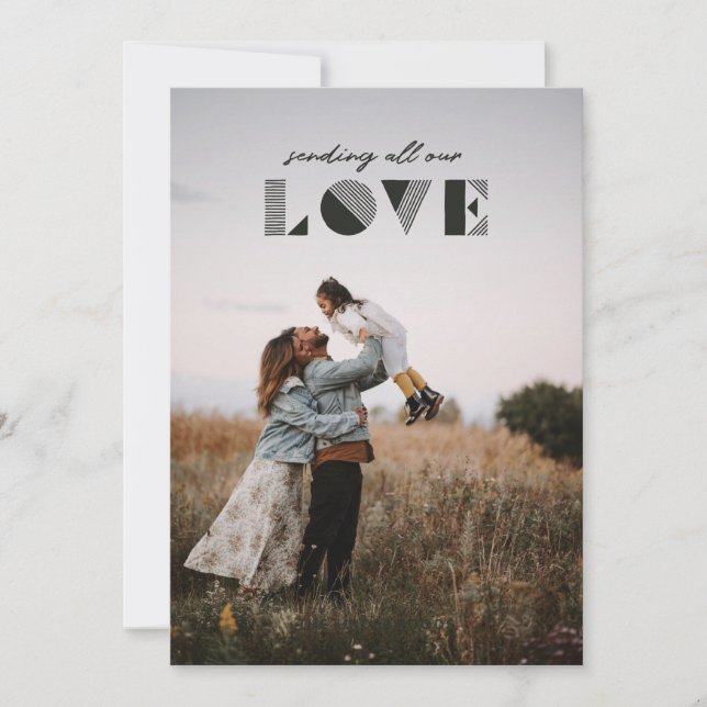 Tarjeta de El día de San Valentín Geo Love Overlay (Anverso)