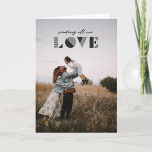 Tarjeta de El día de San Valentín Geo Love Overlay