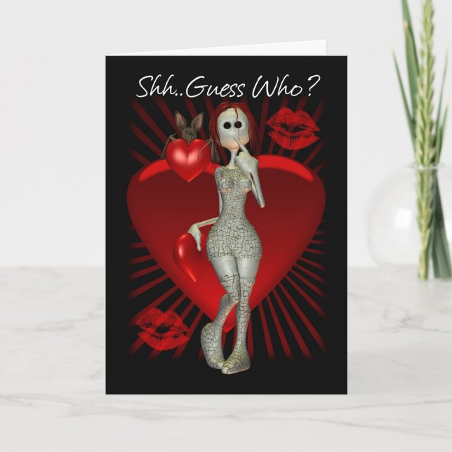 Tarjeta de El día de San Valentín gótica con muñec (Anverso)