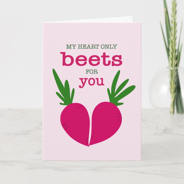 Tarjeta de El día de San Valentín Heart Beets (Anverso)