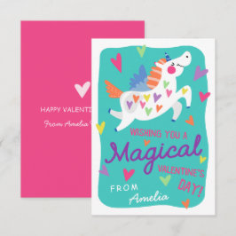 Tarjeta de El día de San Valentín mágica unicornio