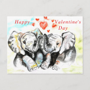Tarjeta de El día de San Valentín para elefante de