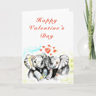 Tarjeta de El día de San Valentín para elefante de