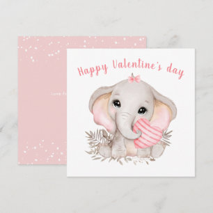 Tarjeta de El día de San Valentín para elefantes r