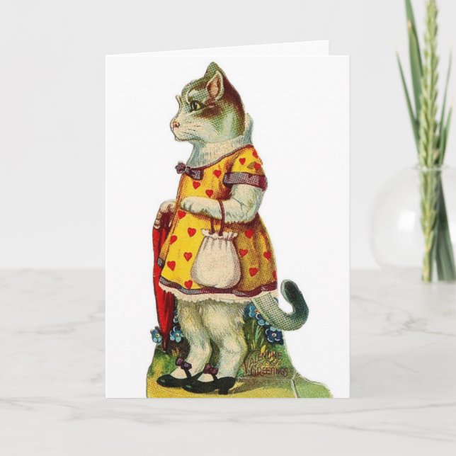 Tarjeta de El día de San Valentín para gatos de Vi (Anverso)