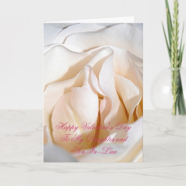 Tarjeta De el día de San Valentín Para Hija Y Cuña (Anverso)
