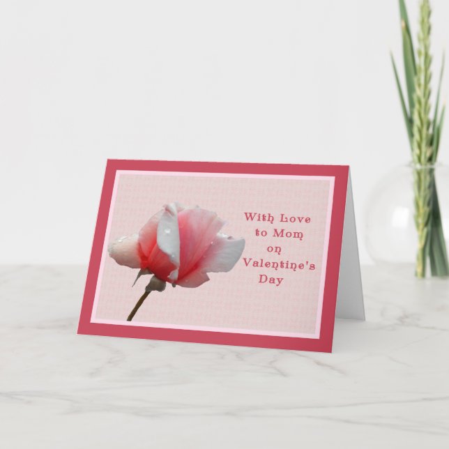 Tarjeta de el día de San Valentín para la rosa ros (Anverso)
