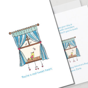 Tarjeta de El día de San Valentín para pájaro del 