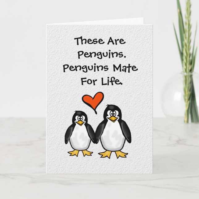 Tarjeta de El día de San Valentín para pingüinos (Anverso)