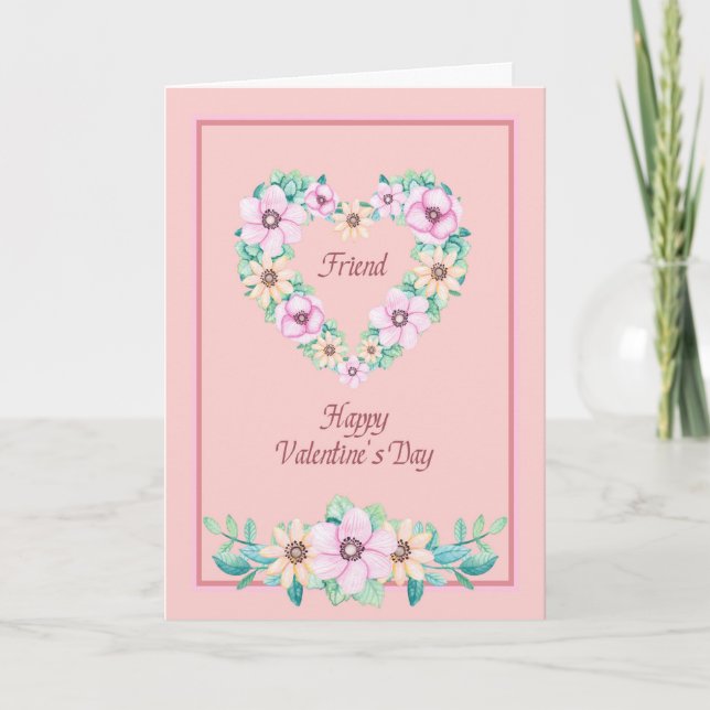 Tarjeta de el día de San Valentín para una amiga (Anverso)