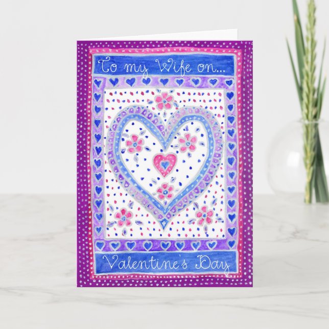 Tarjeta de el día de San Valentín para una esposa (Anverso)