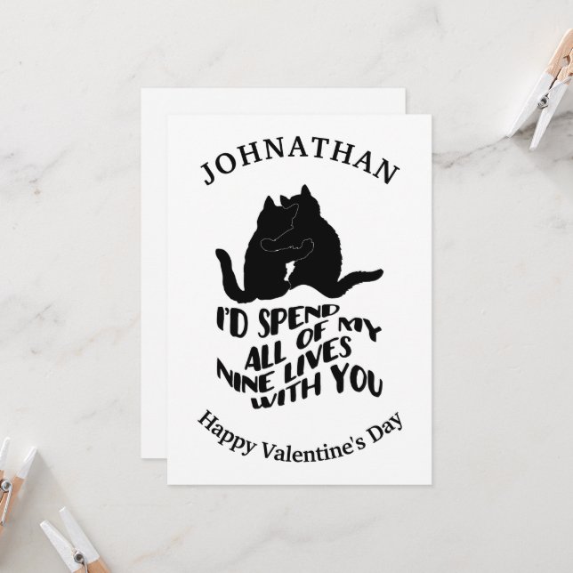 Tarjeta de El día de San Valentín personalizado de (Anverso/Reverso In Situ)