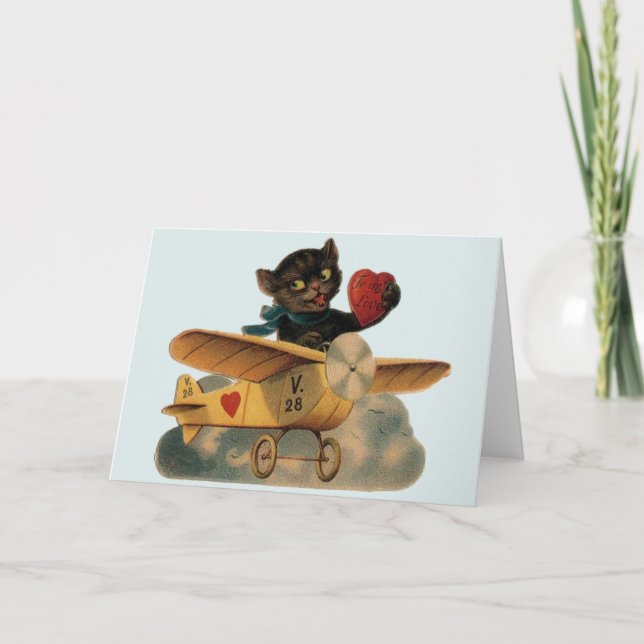 Tarjeta de El día de San Valentín piloto de gato n (Anverso)