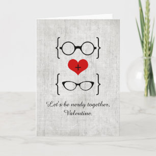 Tarjeta de El día de San Valentín Red Geeky Glasse