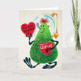 Tarjeta de El día de San Valentín retro Alien