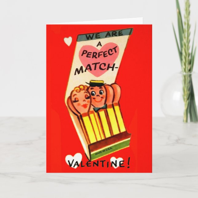 Tarjeta de El día de San Valentín Retro Coincide (Anverso)