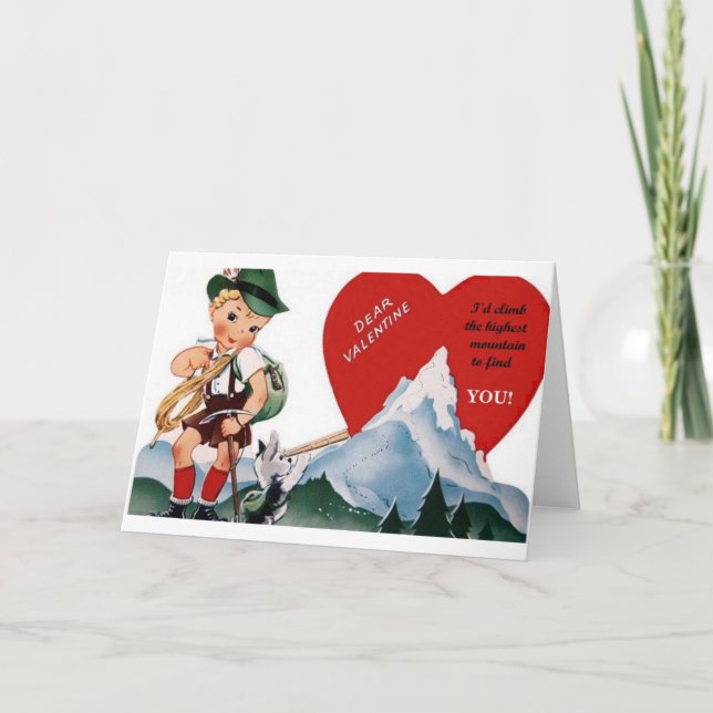 Tarjeta de El día de San Valentín Retro Mountain C (Anverso)