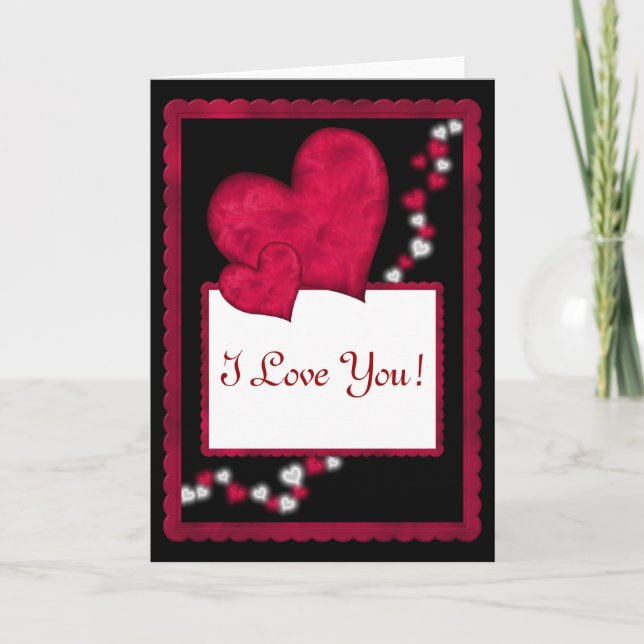 Tarjeta de El día de San Valentín roja y negra (Anverso)