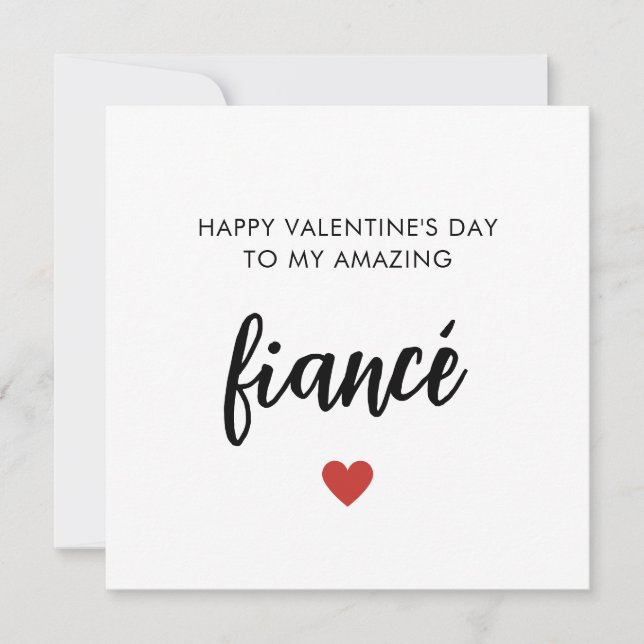 Tarjeta de El día de San Valentín Romántica Fiancé (Anverso)