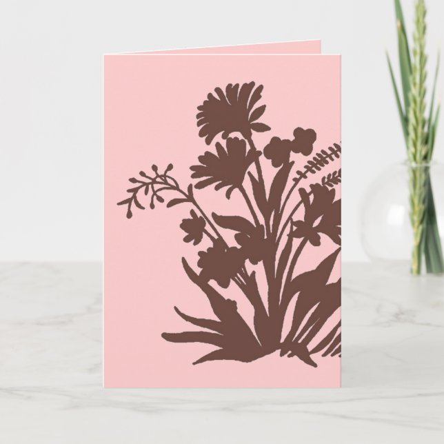 Tarjeta de El día de San Valentín simple con flor  (Anverso)