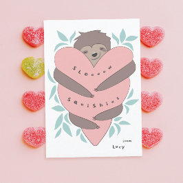 Tarjeta de El día de San Valentín Slogs Hugs Class