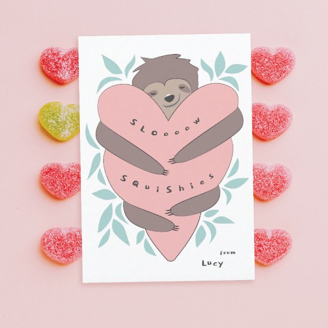 Tarjeta de El día de San Valentín Slogs Hugs Class (Subido por el creador)