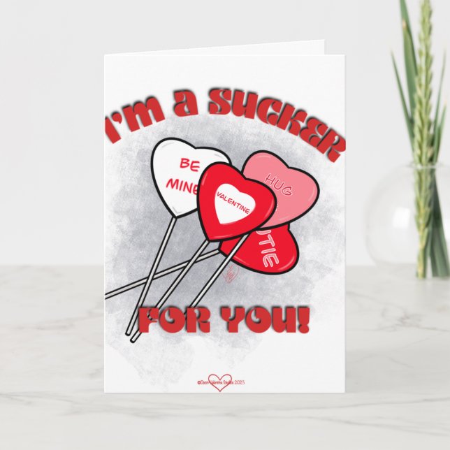 Tarjeta de El día de San Valentín Sucker para uste (Anverso)