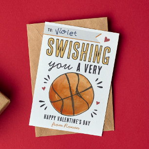 Tarjeta de El día de San Valentín Swish Basketball