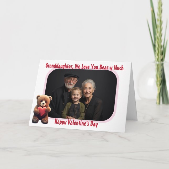 Tarjeta De El día de San Valentín Temática De Oso  (Anverso)