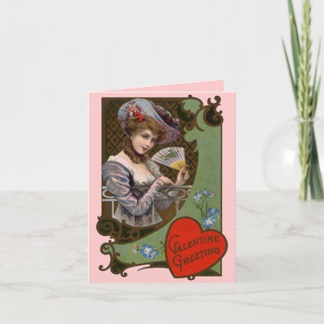 Tarjeta de El día de San Valentín victoriana de mo (Anverso)
