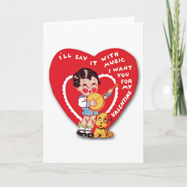 Tarjeta de El día de San Valentín Vintage (Anverso)